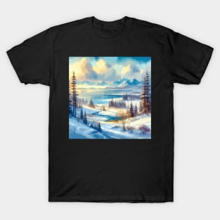 Winter River Winter Landscape T-Shirt